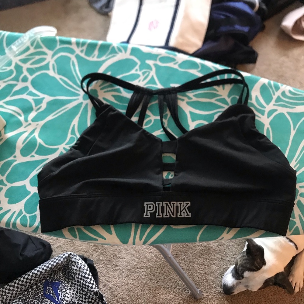 Pink sports bra